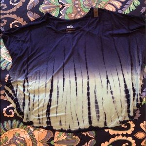 Justice Girls Tie Dye Sleeve Circle Top Blue NWT
